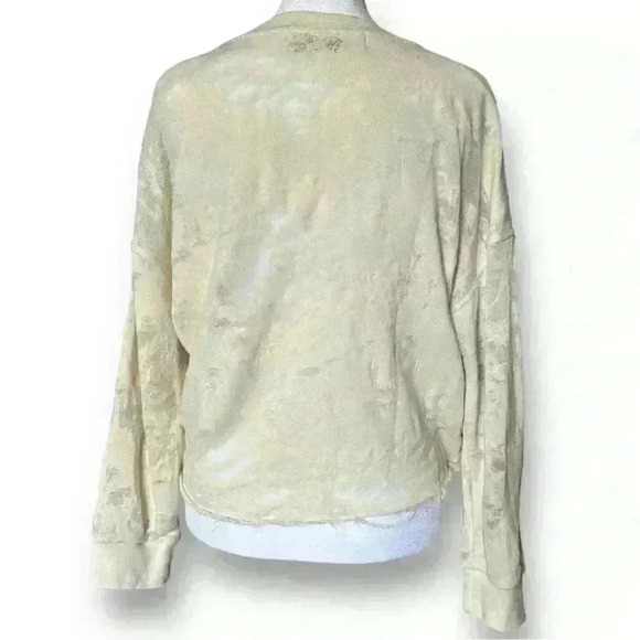 IRO Jeans Sudami Distressed Pullover Crew Neck Cropped Sweater Cream Beige Small - Picture 7 of 15
